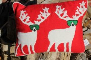 Reindeer Cushion (red)